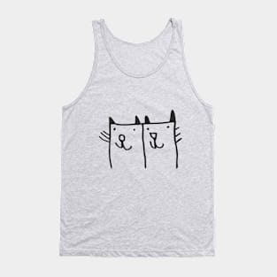 cats cat drawing cheerful gift Tank Top